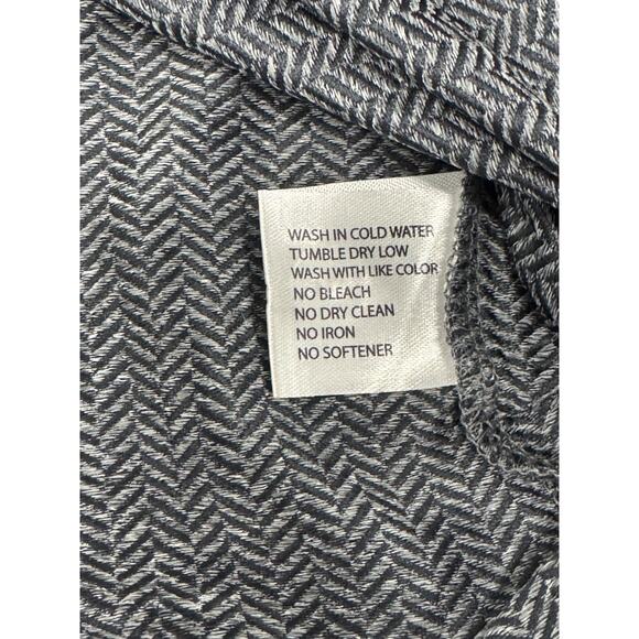 Rhoback M Black Gray Chevron Herring Bones Polo Shirt Athleisure Relax Golf - Picture 4 of 10